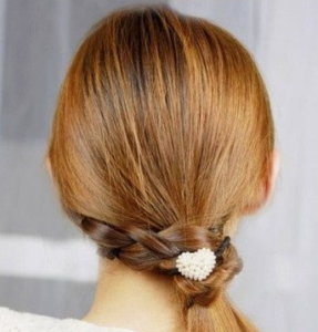 braid wrapped ponytail hair style